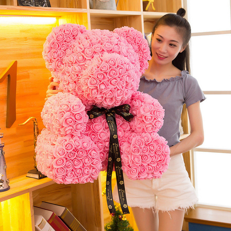 Big Pink Rose Teddy Bear Pink Rose Bears Real Rose Bear Big Pink Rose Teddy Bear Pink Rose Bears Real Rose Bear