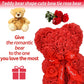 Rose Bear with Greeting Card & LED Lights [USA Shipping]