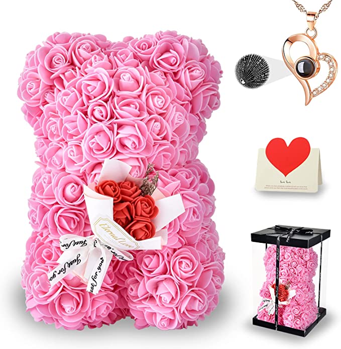 25cm Rose Bear in Box [USA Shipping]