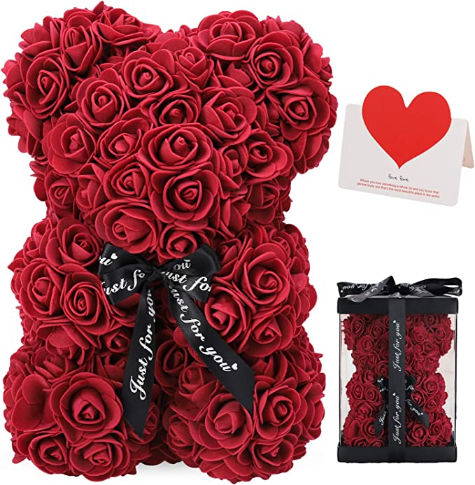 Rose Bear with Love Card [USA Shipping]