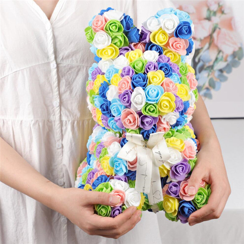 Rose Bunny With Ribbon