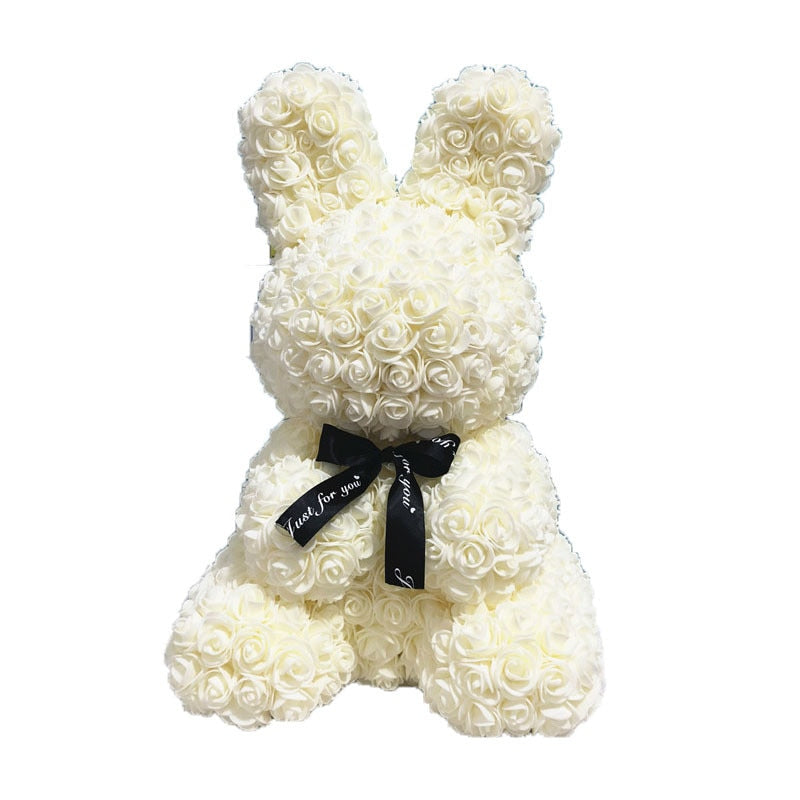 Elegant Beige Rose Bunny