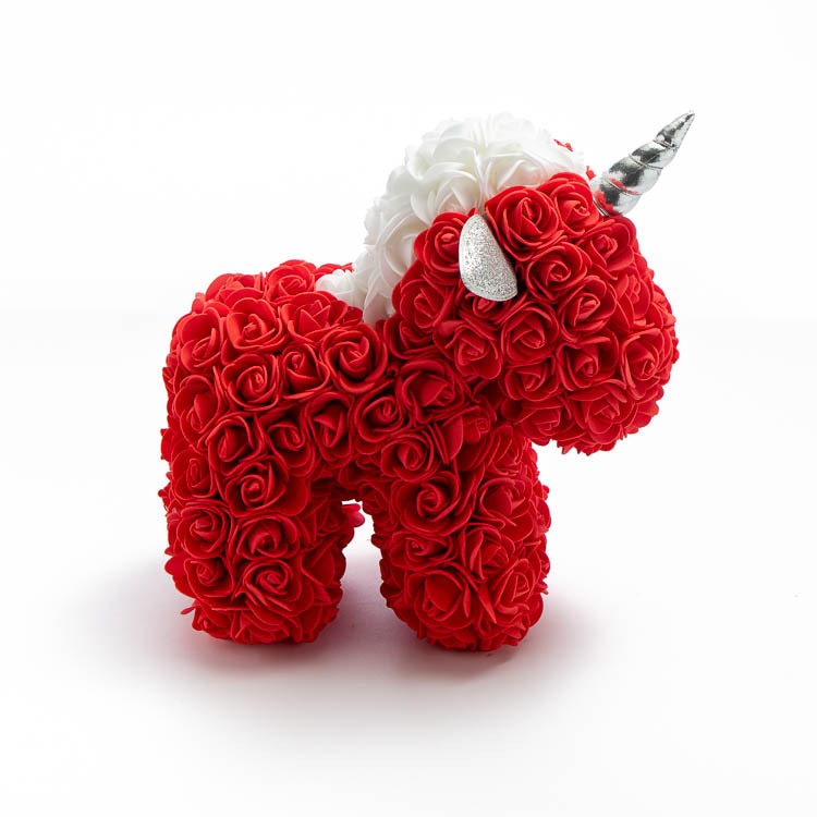 Red White Rose Unicorn
