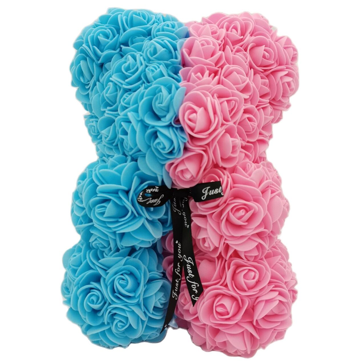 Two Colored Rose Bear Pink Blue - Main Image