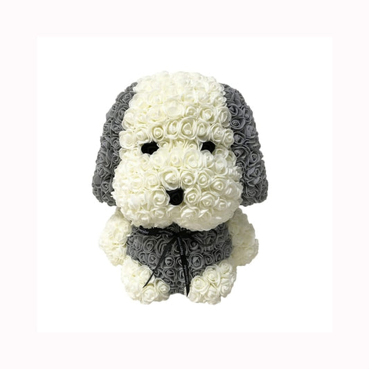 Beige Rose Puppy With Gray Heart