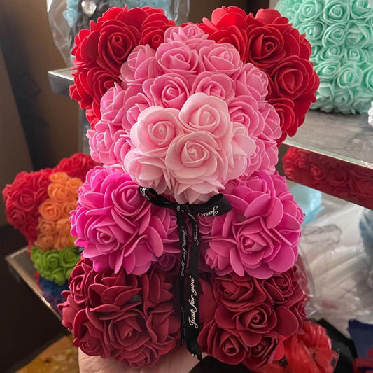 Mixed Color Rose Bear
