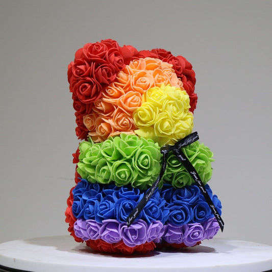 Rainbow Rose Bear - A Colorful Choice