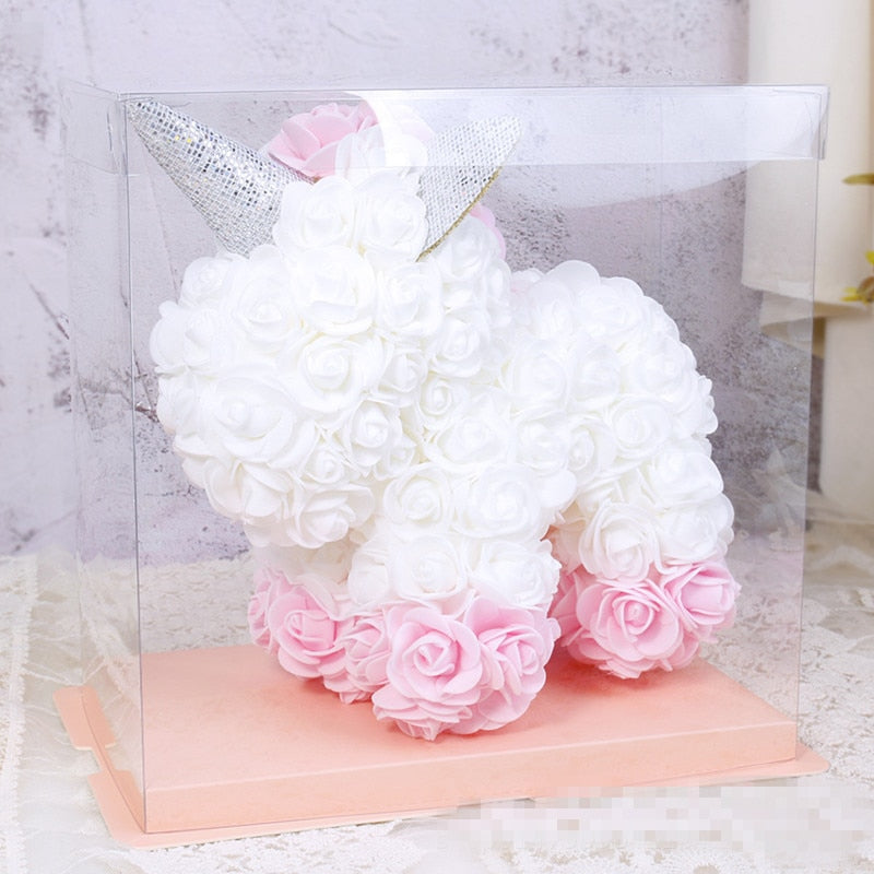White & Pink Rose Unicorn