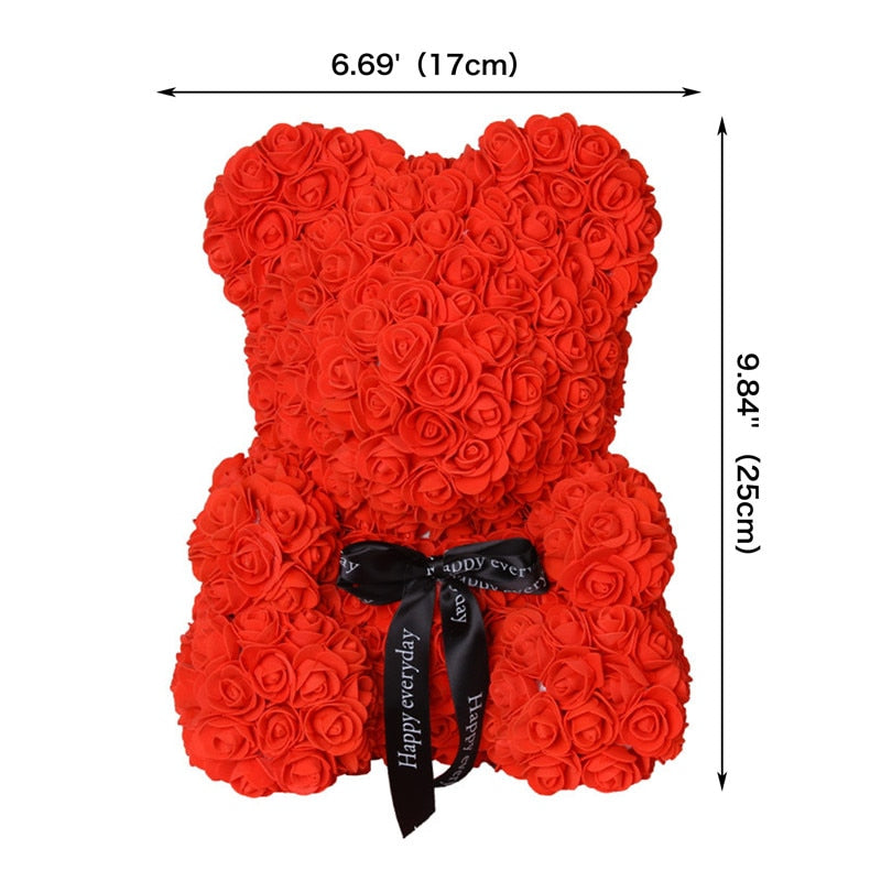 Elegant Red Rose Bear