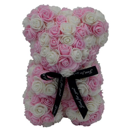 White & Pink Rose Bear
