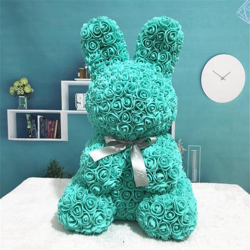 Tiffany Blue Rose Bunny