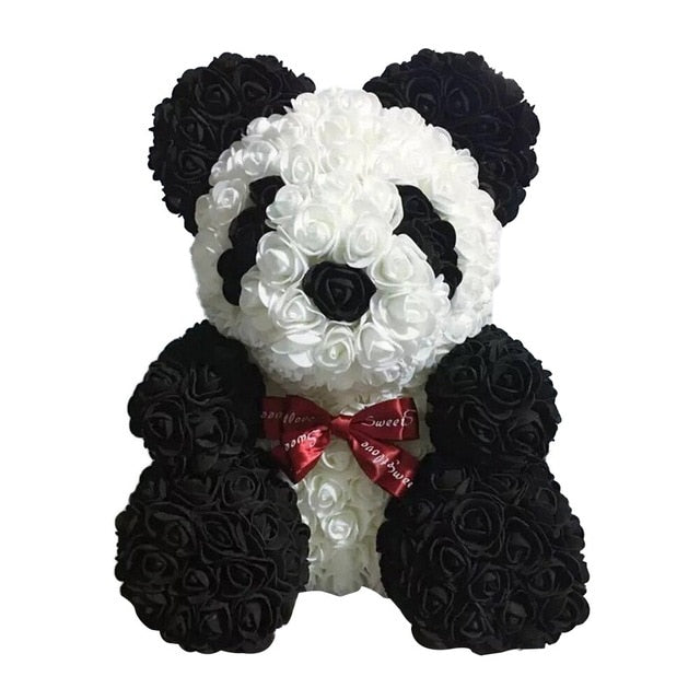 Cute Black & White Rose Panda