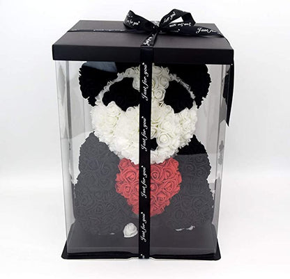 Rose Panda with Red Heart [USA Shipping]
