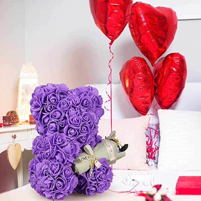 Rose Bear with Rose Bouquet USA Shipping