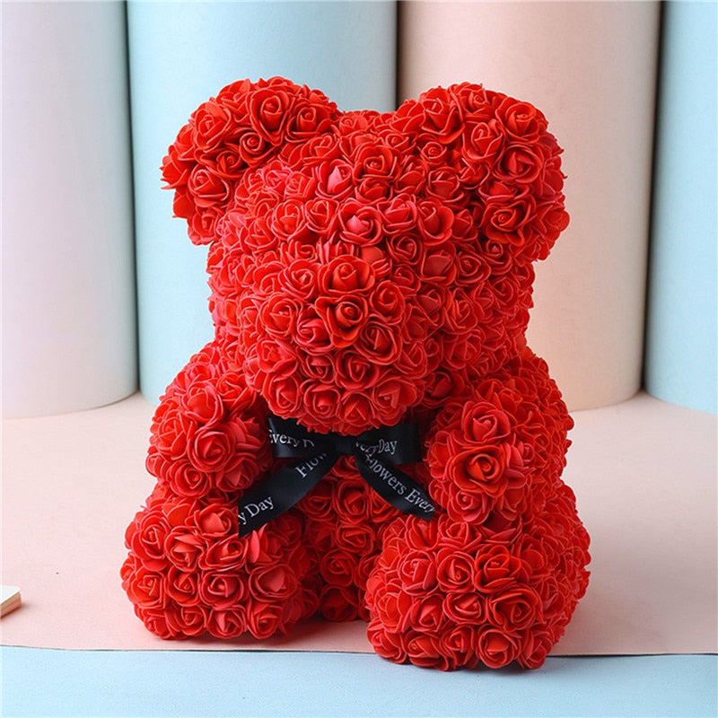 Elegant Red Rose Bear