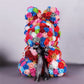 Rainbow Rose Bunny With Black Ribbon