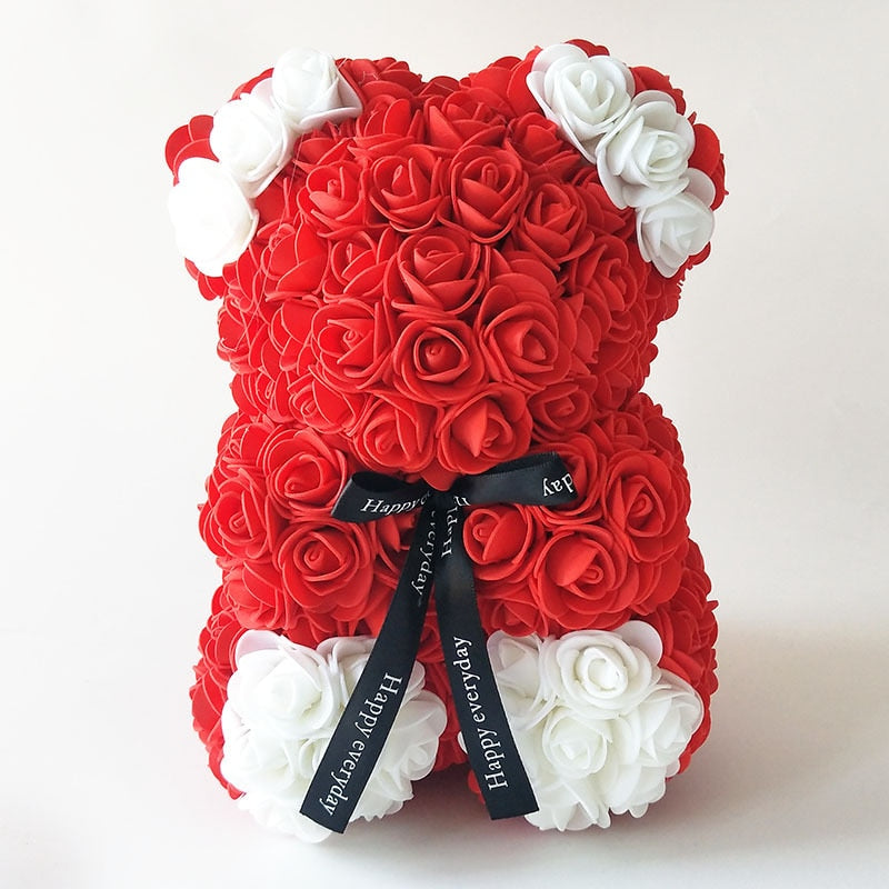 Red & White Teddy Rose Bear