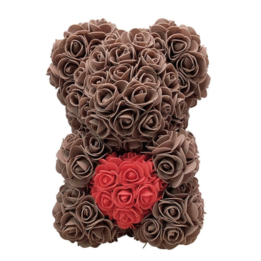 Chocolate Brown Rose Bear