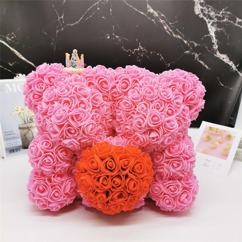 Twin Pink Rose Bear