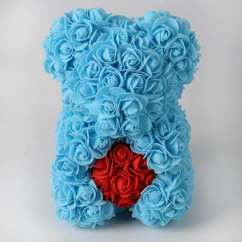 Light Blue Rose Bear