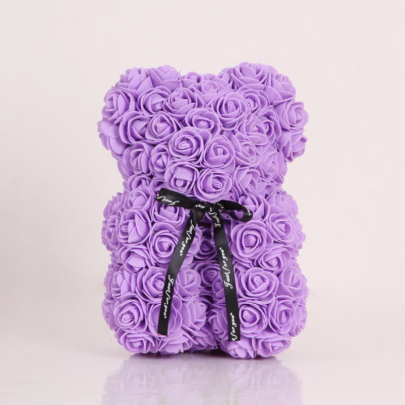 Online Large Adorable Rose Bear With Purple Hat