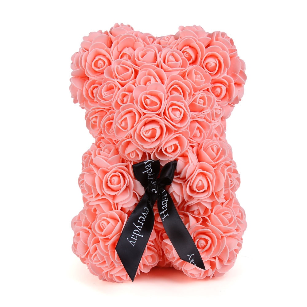 Deep Pink Rose Bear with Bow Tie